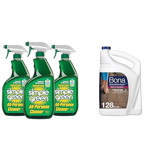 Simple Green AllPurpose Cleaner 32 Fl Oz (Pack of 3) Original 96 Fl Oz &amp Bona Hardwood Floor Cleaner Refill - 128 fl oz - Unscented - Refill for Bona Spray Mops