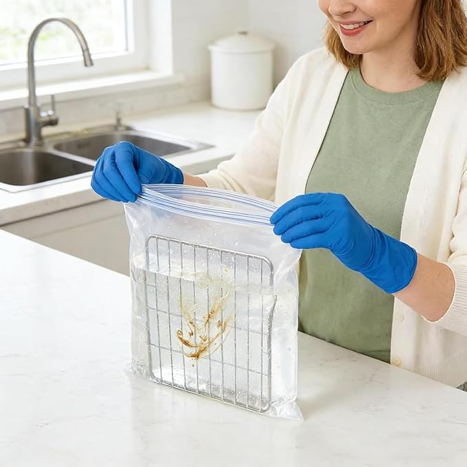 Oven Rack Cleaning Bags No Scrub Oven Rack Cleaning Bags Reusable Leak Proof OvenGrate CleaningBags For Deep Soaking Grill Grates Removable Metal Rack BBQ Racks (27.5 x 19.6in)