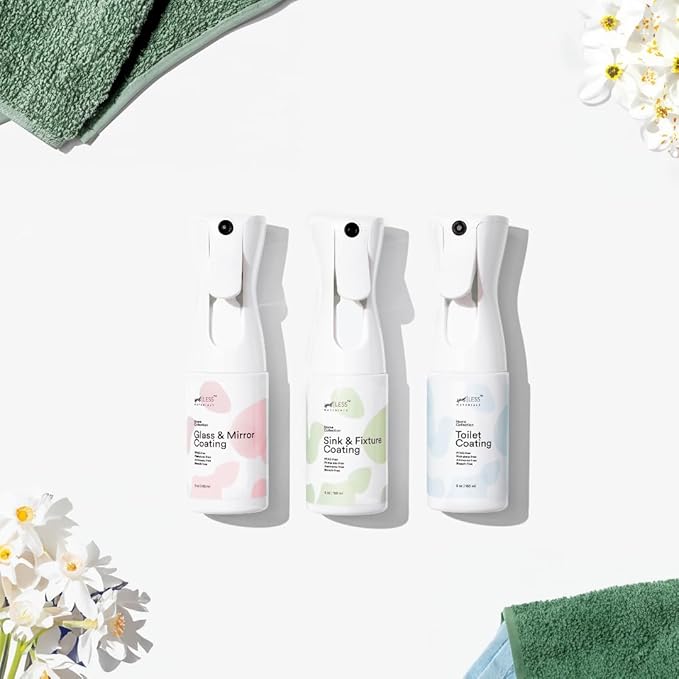 spotLESS MATERIALS Monthly Maintenance Bundle For Streak-Free Stain-Resistant Bathroom LESS Formula Repels Water &amp Waste