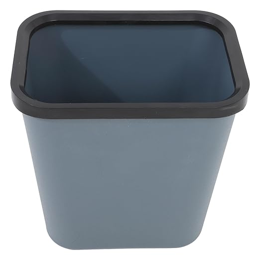 VICASKY Small Fire-Resistant Plastic Trash Can 8L Thickened Square Wastebasket for Home Office and Hotel Use Light Gray Compact Bin for Desk and Room Organization