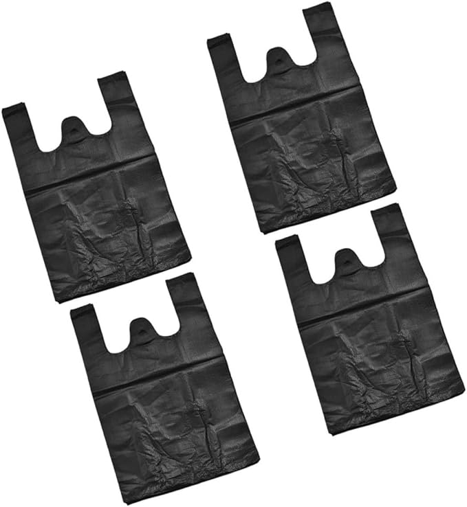 200pcs Black Kitchen Garbage Bags Thickened Plastic Trash Bags with Handles 48.5x31cm for Bathroom Office Home Wastebasket Liners