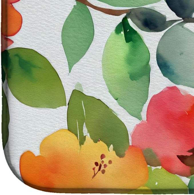 Caroline's Treasures DAC1633DDM Connecticut Mountain Laurels in Watercolor Dish Drying Mat Absorbent Dish Drying Mat Pad for Kitchen Counter Dish Drainer Mat for Countertop 14 x 21 Multicolor