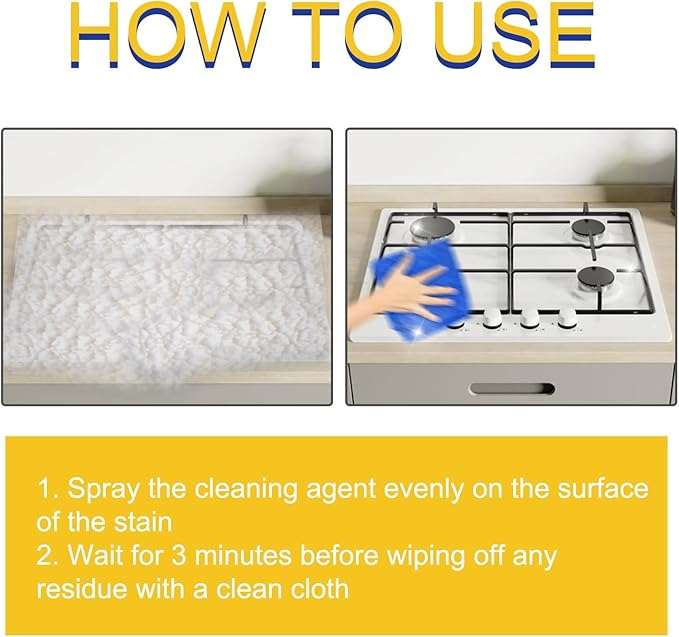 Multifunctional Kitchen Grease Cleaner - Heavy-Duty Degreaser For Stove &amp Cookware Removes Stubborn Oil Stains &amp Grime(3PCS)