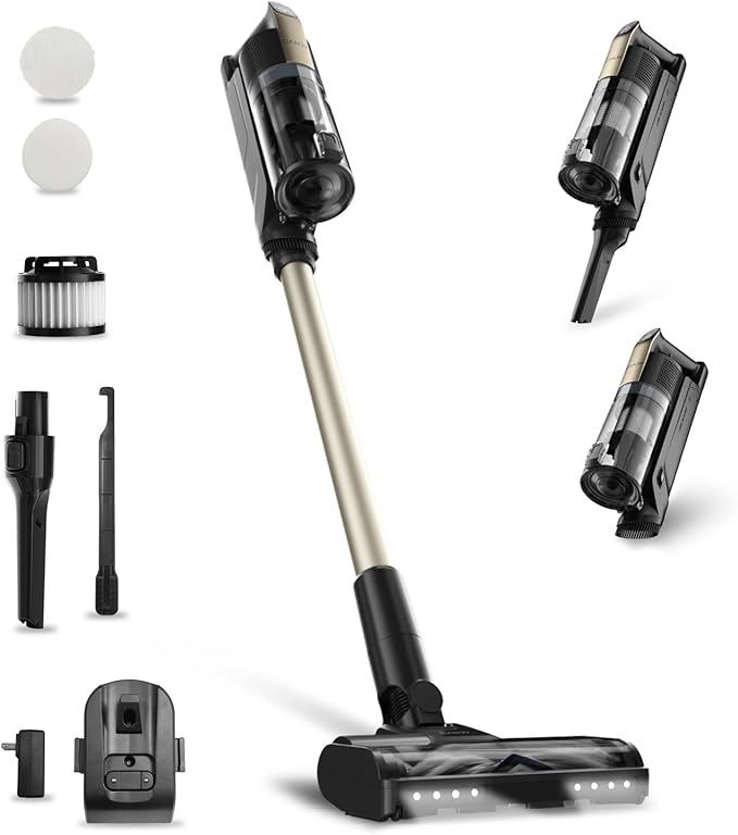 Candy Cordless Vacuum Cleaner65Mins Stick Vacuum Cleaners for Home400W/190AW Powerful SuctionAnti-TangleLED DisplaySelf-StandingOne-Click CleanHandheldHardwood Floor/Carpet/Pet HairCVS30