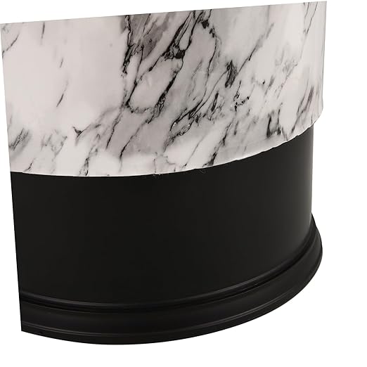 GLEAVI Marble Pattern Trash Can Elegant Wastebasket for Home Bathroom Office Double-Layer Plastic Easy to Clean Space-Saving Design for and Spaces