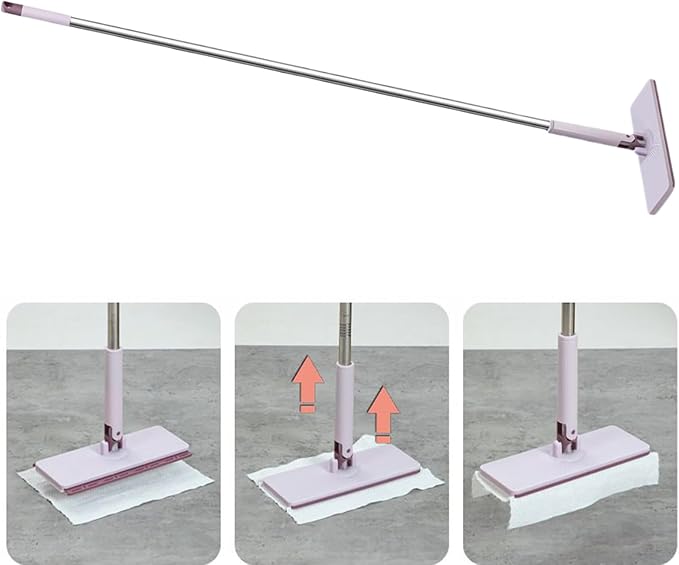 Dust MopRotating Head Long Handle Reusable | Dry Wet Mops for Hardwood Floors | for Home Kitchen Bathroom Bedroom Living Room Hardwood Laminate Tile Glass Window