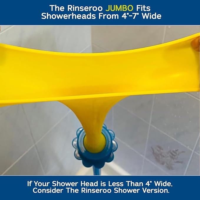 Rinseroo JUMBO Shower Cleaning Thing – Slip-On Handheld Hose Attachment for Fast Mess-Free Shower Wall Rinsing–6 Ft Hose Fits Up to 7 Shower Head–Temporarily Converts Standard Shower into Handheld