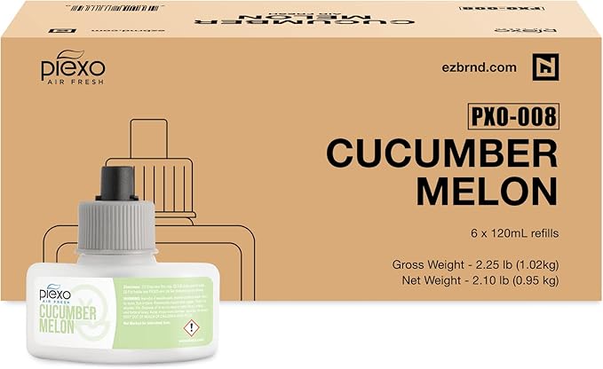 EZbrnd Piexo Cucumber Melon Air Freshener Refill Cartridge 120ml (4.0 oz) x 6 pk PXO-008