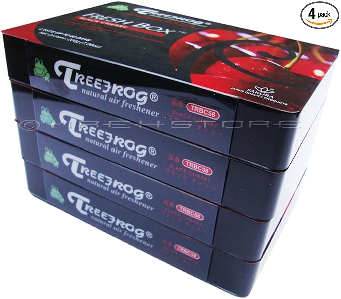 Black Cherry Scent 4 Pack Treefrog Natural Air Freshener Fresh Box (AKA Xtreme Fresh)