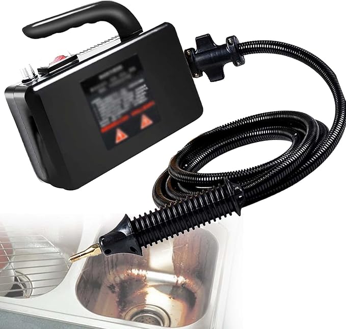 High Pressure Handheld Steam CleanerCleaning Car Steam EngineFor Car Detailing Portable Electric Steam Engine Home Kitchen Floor (Two Colors Available)Black-220V