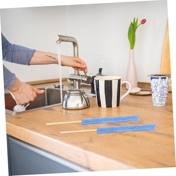 Zerodeko 48pcs Microfiber Glass Cup Cleaning Sticks Soft Sink Cleaner Brush Dish Scrubber