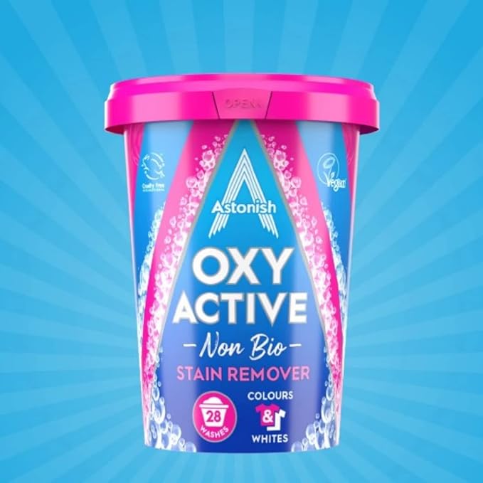 Astonish Fabric Care Bundle – Oxy Active Non-Bio Stain Remover 625g &amp Cotton Fresh Fabric Refresher 750ml – Removes Stains Eliminates Odors Long-Lasting Freshness