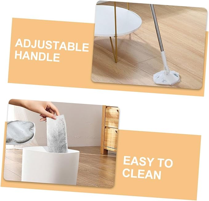Baluue Rotatable Dust Mop for Floor and Wall Cleaning No-wash Triangle Microfiber Mop with Dry  Household Dust Removal Tool for Hardwood and Desktop Surfaces