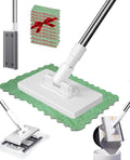 Mini Mop Cloth Changing Mini Mop with 180° Rotating Head Lazy Mops Automatic Gripping Portable Self-Squeeze Small Mops Wet &amp Dry Cleaning for Floors Tile Ceiling (with 10 Cloths)