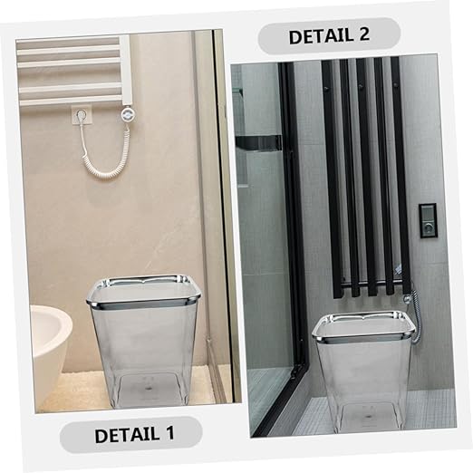 Transparent Large Garbage Can with Thickened PP Material Portable Kitchen Wastebasket and Bathroom Trash Bin for Home Office Bedroom Hotel Use