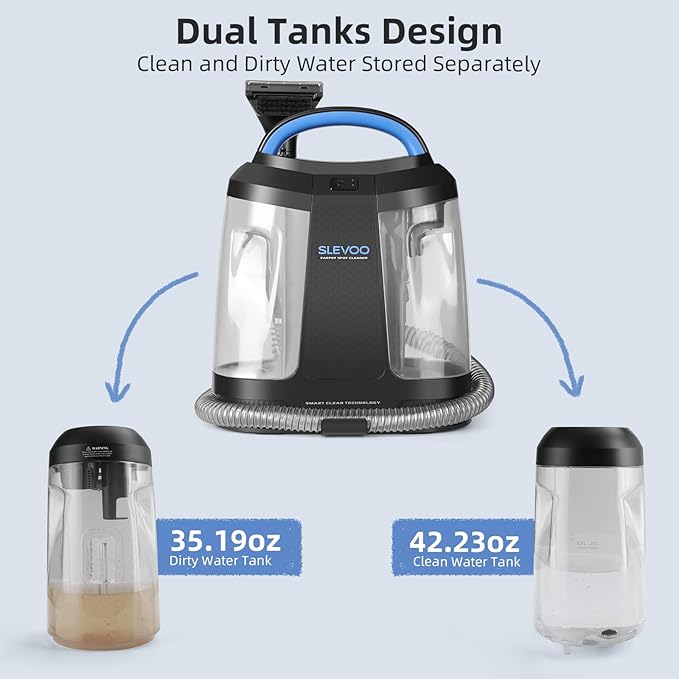 450W Powerful Portable Carpet &amp Upholstery Spot Cleaner Machine Free Cleaning solution Included 11Kpa Power Suction With Tools For Pets Area Rugs And Couches