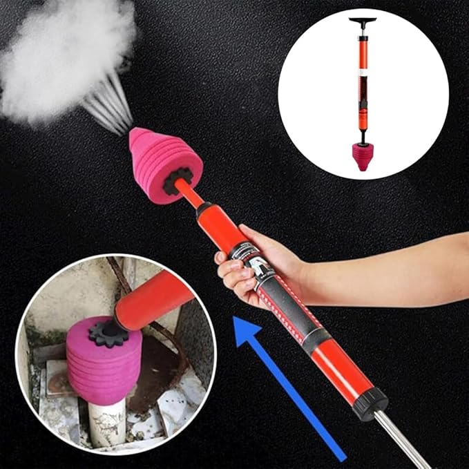Upgraded High Pressure Toilet Unblock One Shot Toilet Pipe Plunger 2024 New Toilet Unblock a Shot Kit Air Drain Clog Remover Toilet Snake Toilet Unclogger Air Pump Toilet Plunger (1Pc)