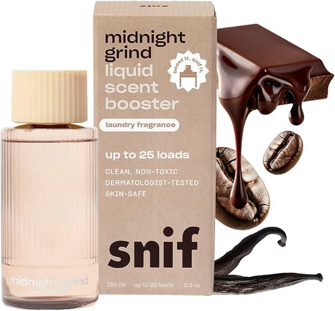 Snif Midnight Grind Scent Booster Bold Rich Espresso Scent 25 Loads Non-Irritating to Skin Clean Non-Toxic Vegan Cruelty Free 8.5oz
