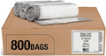 Aluf Plastics 23-26 Gallon 0.9 MIL Clear Garbage Bags With Drawstrings Fits Slim Jim Trash Cans - 28.5 x 39 - Pack of 800 - For Home Office Industrial &amp Municipal
