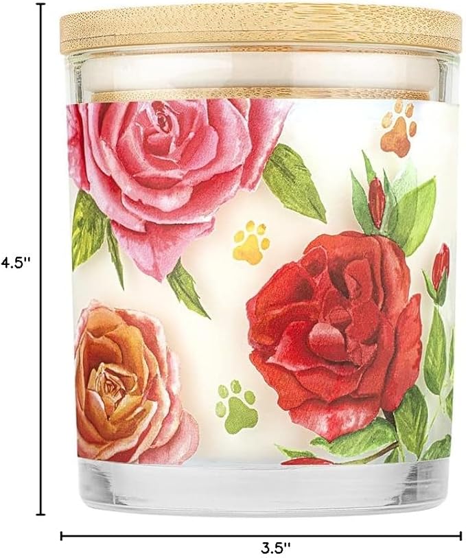 Pet House Candles Clean Long-Burning Scented Pet Friendly Candles Plant-Based 60 Hour Burn Time - Fresh Cut Roses 9 oz 2 Pack
