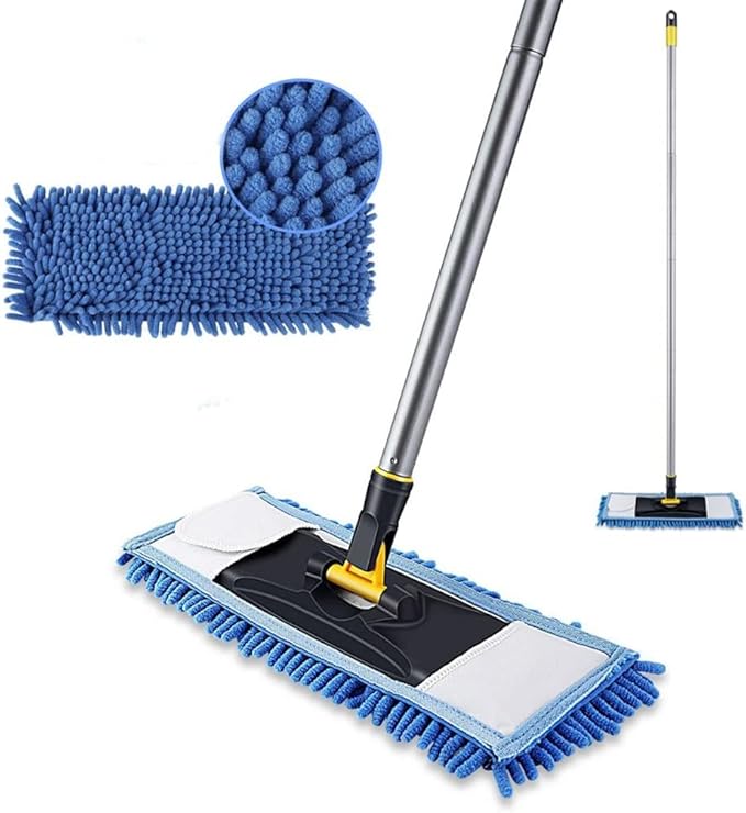 Flat Mop with Washable Pads Dry and Wet for Hardwood Tile Marble Floor Cleaning