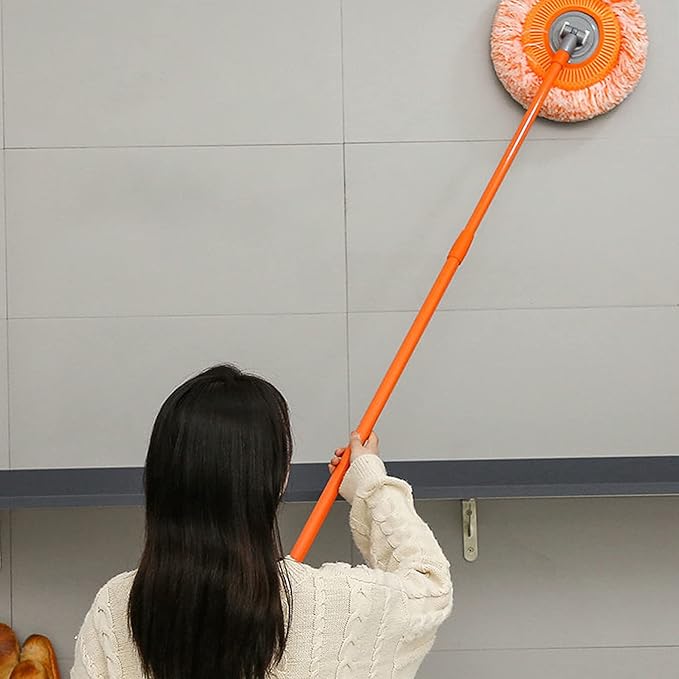 Wall Cleaning Mop Rotatable Adjustable Microfiber Clean Mop Long Scrubbing Brush with 4 Heads .