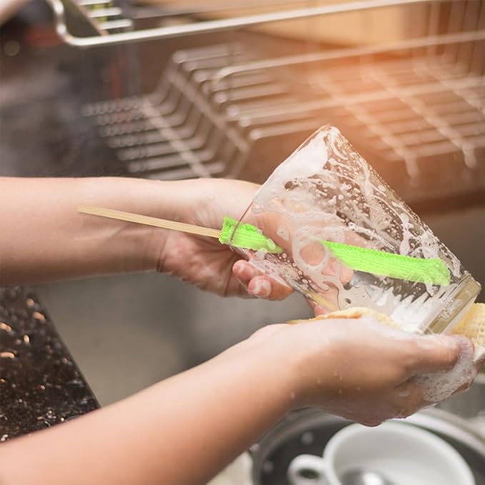 48pcs Multi-Functional Glass Cup Cleaning Sticks No Smell for Narrow Bottles and Cups Daily Use Cleaning Tool for Home and Kitchen