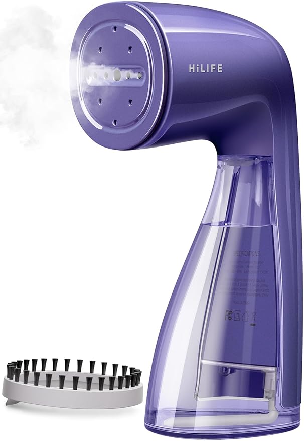 HiLIFE Steamer for Clothes Portable Handheld Design 240ml Big Capacity 700W Strong Penetrating Steam Removes Wrinkle for Home Office and Travel(ONLY FOR 120V) (Royal Purple)