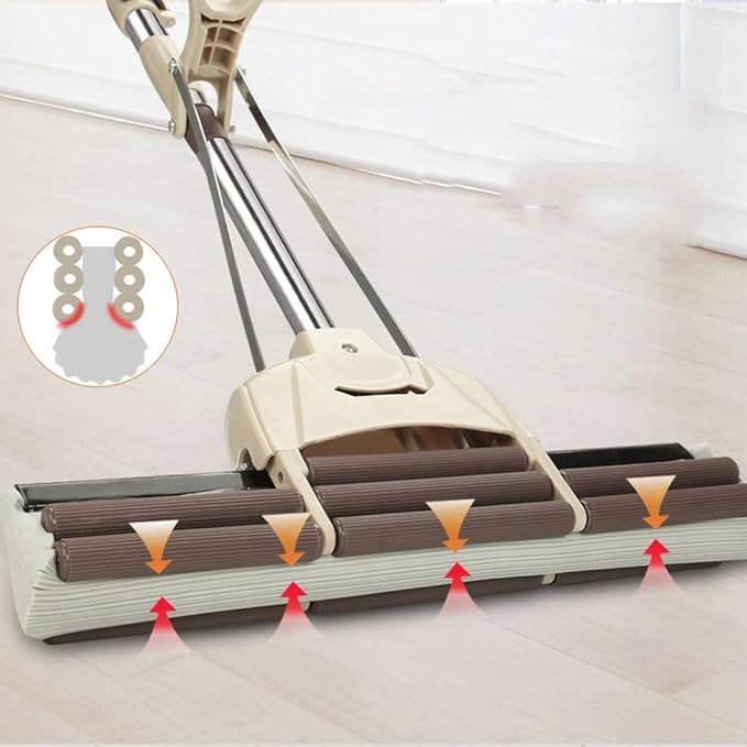 Mop Sponge High Water Absorption  Stainless Steel Handle Telescopic Rod Floor Kitchen Living Room Cleaning Tool