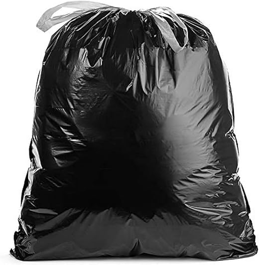 Ultrasac 18 Gallon 1.1 MIL Black Drawstring Trash Bags - 25 x 33 - Pack of 400 - For Home Kitchen Food Services &amp Commercial