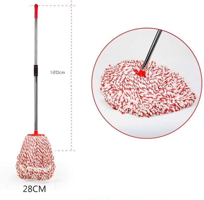 Mop Manual Stainless Steel mop Household Wet and Dry use a Cotton Wide
