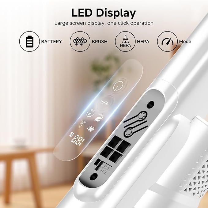 Cordless Stick Vacuum Cleaner with Auto Empty System Self-Charging Base Powerful Suction for Pet Hair on Carpet &amp Hardfloor Lightweight Anti-Tangled Handheld Vacuum HEPA Filtration Blue