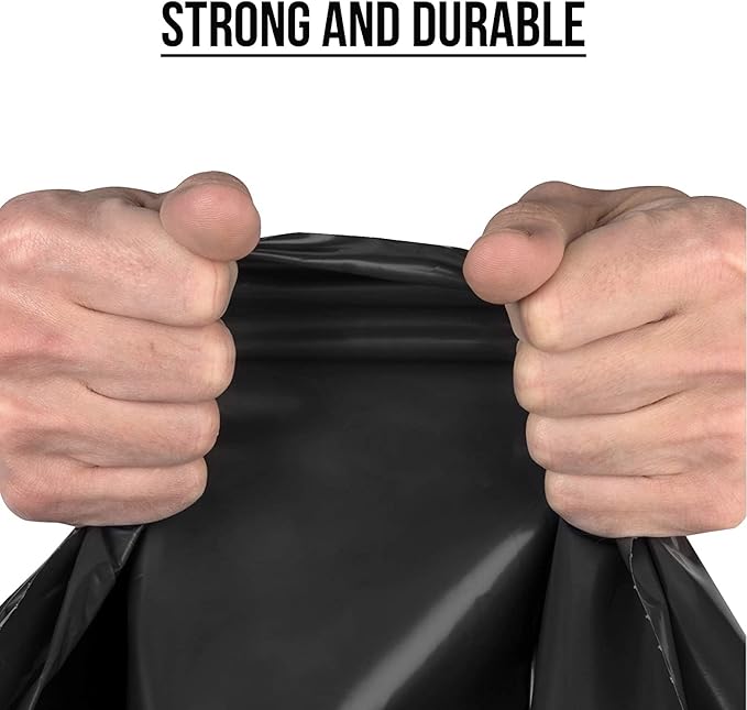 Commander 39 Gallon 1.2 MIL Black Garbage Bags with Flaps - 33 x 41 - Pack of 40 - For Home Kitchen Lawn &amp Commercial