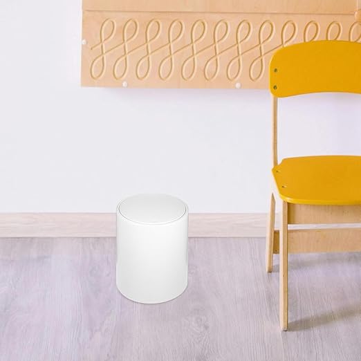 Lurrose Modern Push-Button Trash Can with Lid for Home Bathroom Bedroom Medium Garbage Bin Wastebasket for Multi-use Recycling Space-Saving Contemporary Container