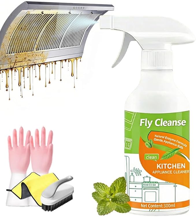 FlyCleanse Spray FlyCleanse Kitchen Cleaner Electrolyzed Ion Kitchen Cleaner Spray Natural Enzyme Formula Liquid Cleaner for Household Appliances &amp Easy Cleaning Solution (1pc 300ml)