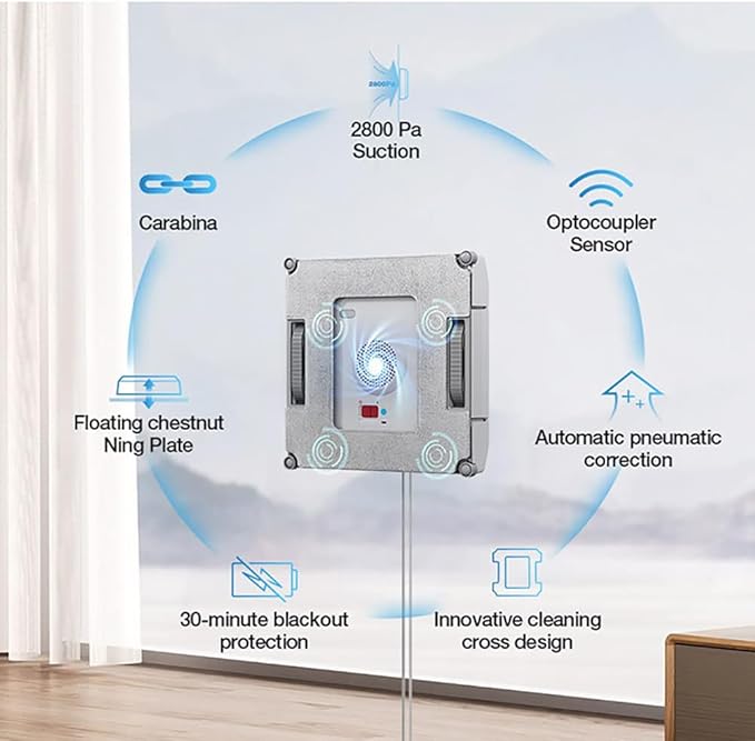 Window Cleaning Robot Intelligent Cleaning Robot Glass Cleaner with Dual Cross Water Spray Smart Path Planning