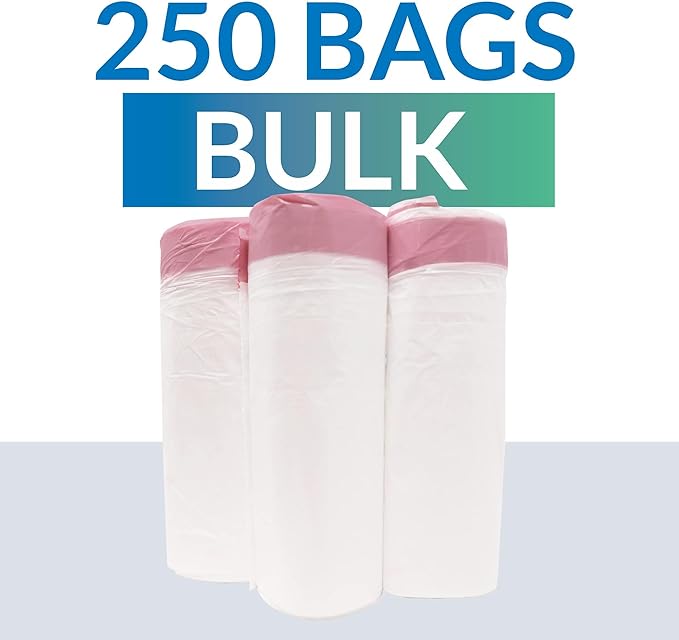 Reli. Drawstring Trash Garbage Bags Tall Kitchen 250 Count Bulk White 13 Gallon - 16 Gallon Capacity