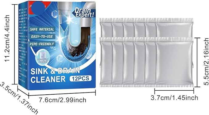 Drain Cleaner Tablets - Unclog Kitchen &amp Toilet Pipes Eliminate Odors Safe for All Pipe Types(1PCS)