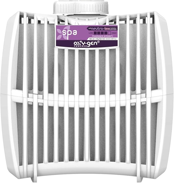Oxygen-Pro - Starter Kit - Commercial Air Freshener and Deodorizer Wall Mounted Battery Operated Automatic Dispenser Odor Eliminator and Fragrancing System (Medium Scent) 120 Day Supply