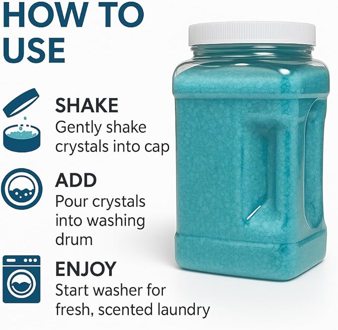 Premium Laundry Scent Booster Crystals Turquoise Blue 9 lbs Long-Lasting Fresh Fragrance Compatible with Standard and HE Washers