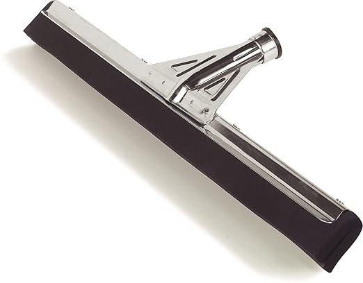 SPARTA Flo-Pac Floor Rubber Squeegee Window Squeegee with Reinforced Metal Frame for Floor Bathroom Kitchen Concrete Tile Garage Commercial Use 22 Inches Black (Pack of 10)