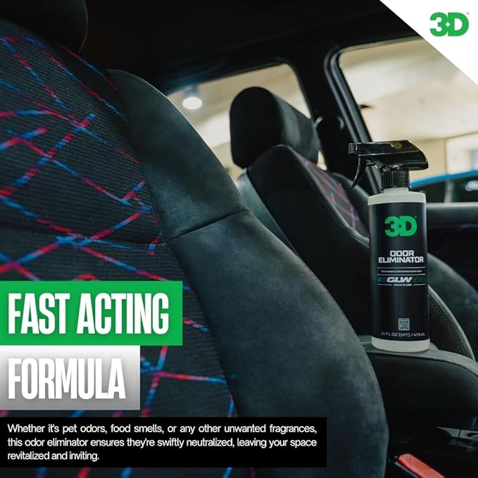 3D Odor Eliminator GLW Series | Ultra Powerful Air Freshener | Long Lasting Odor Relief | Neutralizes Unwanted Smells | Fresh Scent | DIY Car Detailing (64 Oz) (64 Oz)