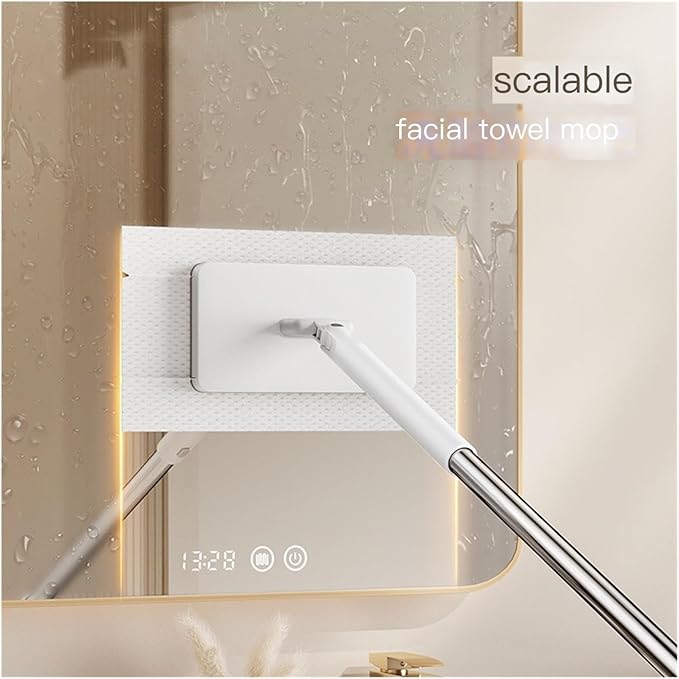 Auto-Clamping Face Towel Mop - Versatile Dry &amp Wet Cleaning Mop for Home Use(Large)