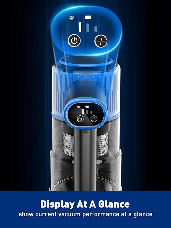 Cordless Vacuum Cleaner 8 in 1 Powerful Suction Lightweight Vacuum Cleaner for Home LED Display 3 Suction Modes 45Mins Detachable Battery Vacuum for Hard Floor Carpet Pet Hair