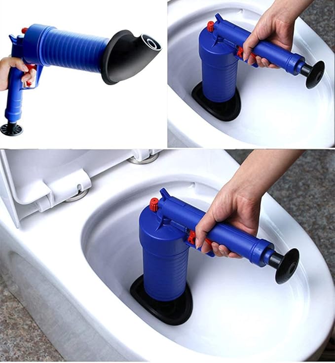 Hrpa Toilet PlungerAir Power Drain BlasterPressure Pump CleanerHigh Pressure Plunger Opener Cleaner Pump for Bath ToiletsShowerBathroomSinkBathtubKitchen Clogged Pipe