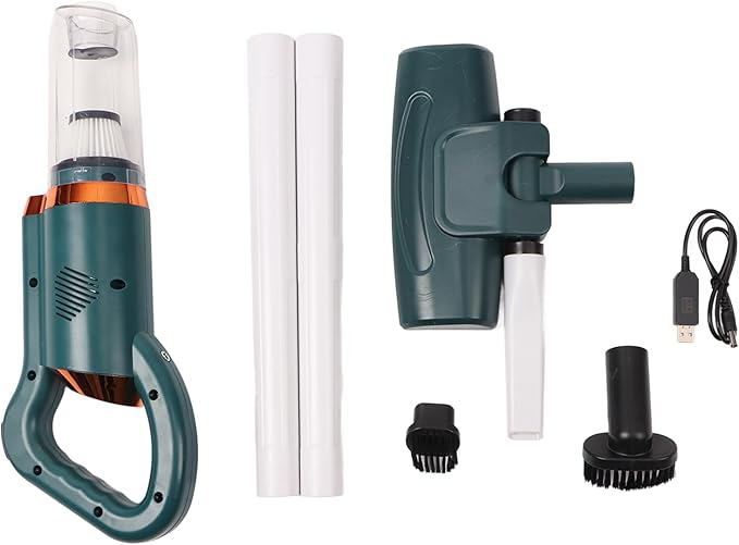 Cordless Vacuum Cleaner 8500Pa Powerful Stick Vacuum Lightweight Carpet Cleaner with 500ml Dust Cup Rechargeable Handheld Vacuum for Carpet and Hard Floor Pet Hair (Green)