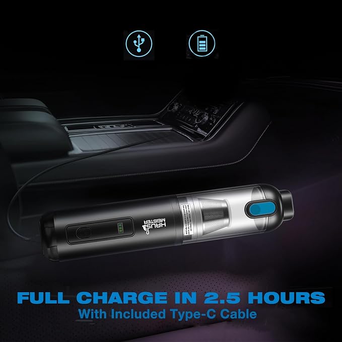 HAUSMEISTER Airflex One Cordless Car Vacuum 16000Pa 4-in-1 Handheld Vacuum with Air Duster &amp Inflator Portable Mini Vac for Car Detailing Pet Hair Keyboard Cleaning (Gray)