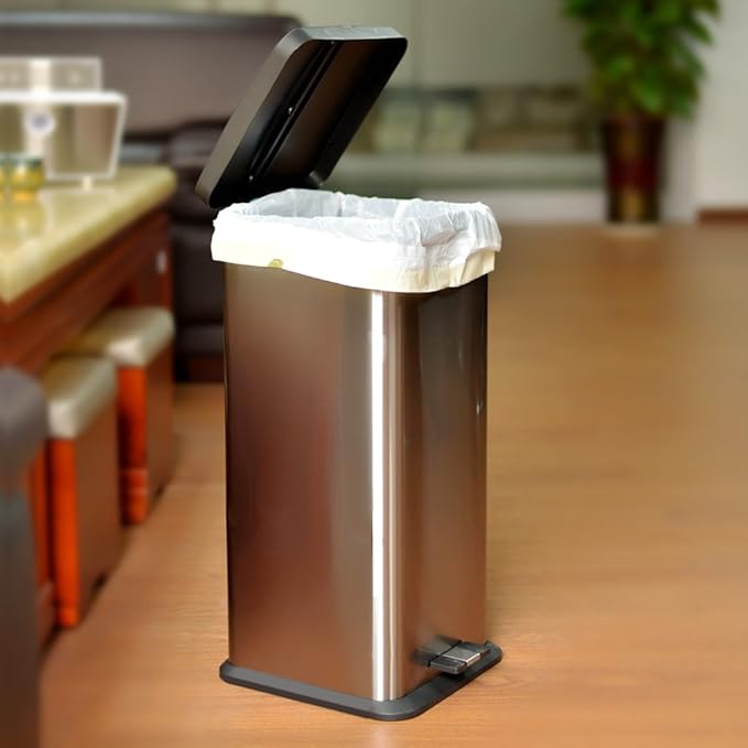 Trash Bags meidong Garbage Bags 13 Gallon Large Tall Kitchen Drawstring Strong Multipurpose White Bags for Trash Can Garbage Bin(5 Rolls/95 Counts)