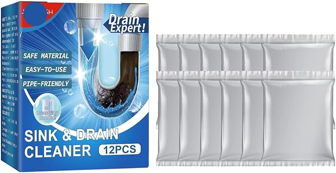 Drain Cleaner Tablets - Unclog Kitchen &amp Toilet Pipes Eliminate Odors Safe for All Pipe Types(1PCS)