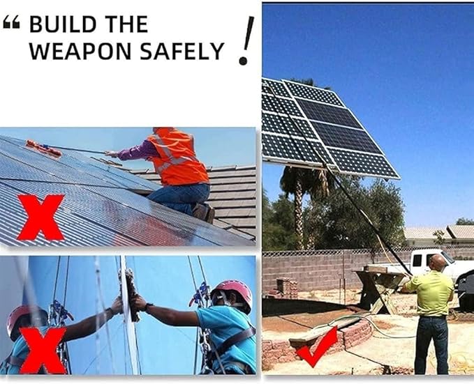 Window Cleaning Equipment Water Fed Pole Kit Extendable Window Cleaner Solar Panel Cleaner Kit 18-36ft Window Cleaning Pole Multi Purpose Water Spray Brus(5.4m/18FT)